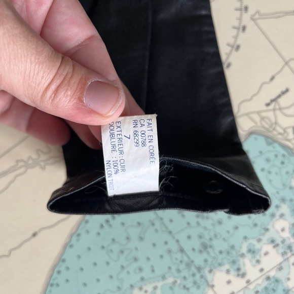 Vintage 90s Black Leather Driving Gloves - Picture 4 of 5